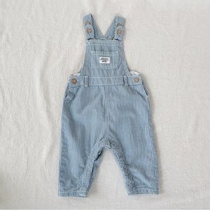 H&M | 2-4 Month Cotton Blue Striped Baby Overalls